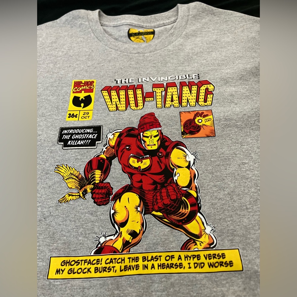 The Invincible Wu-Tang Ghostface Killah Iron Man Collab Gray Tee